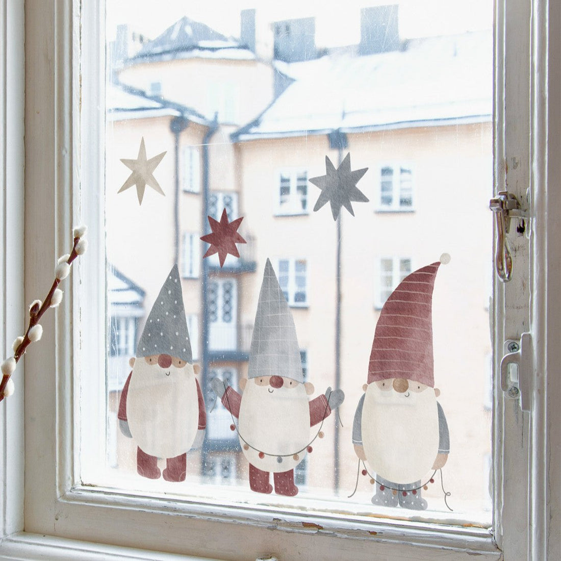 Joanie-&amp;-Jeanie-Set-of-Three-Christmas-Gnomes-Window-Cling