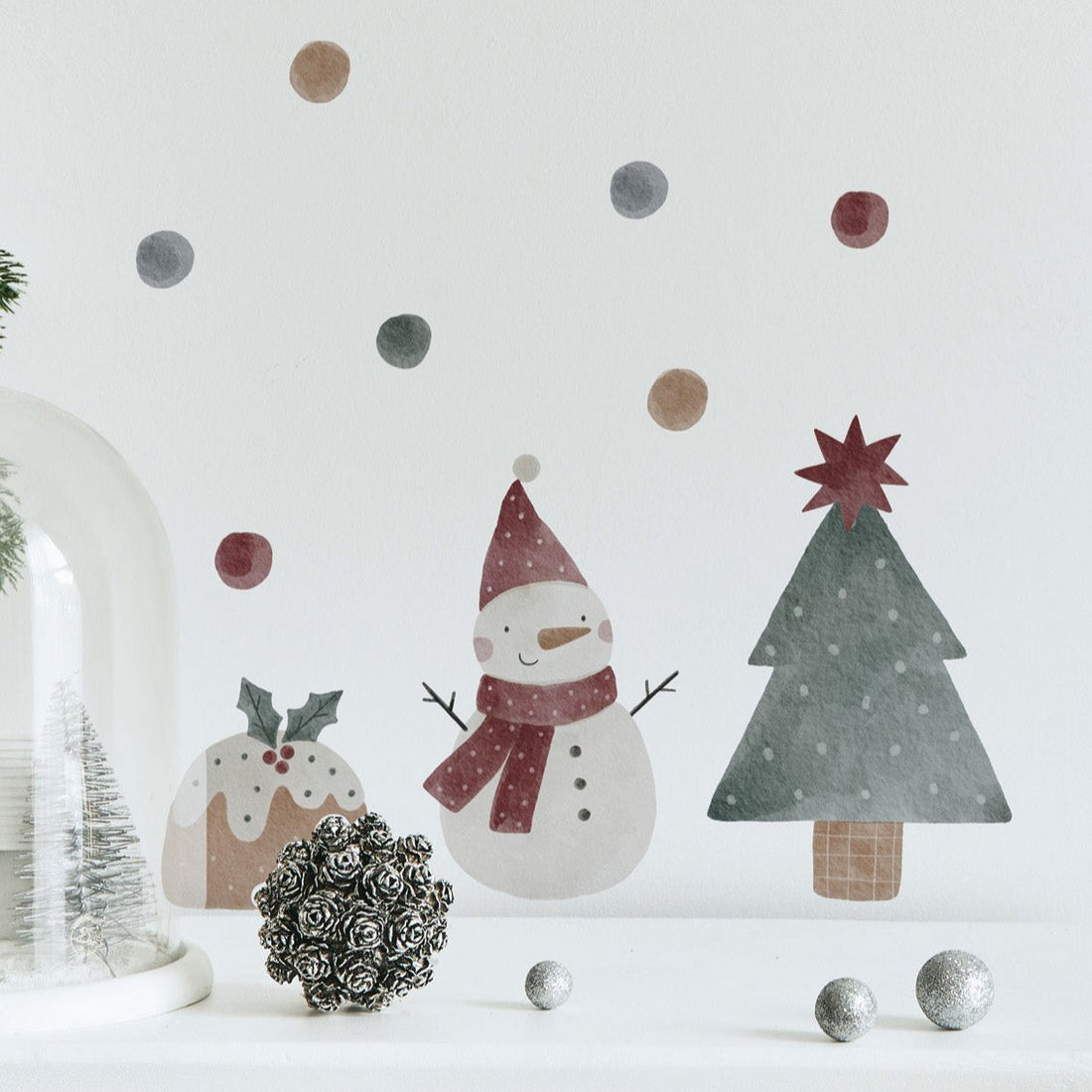 Joanie-&amp;-Jeanie-Snowman-Tree-&amp; Christmas-Wall-Sticker