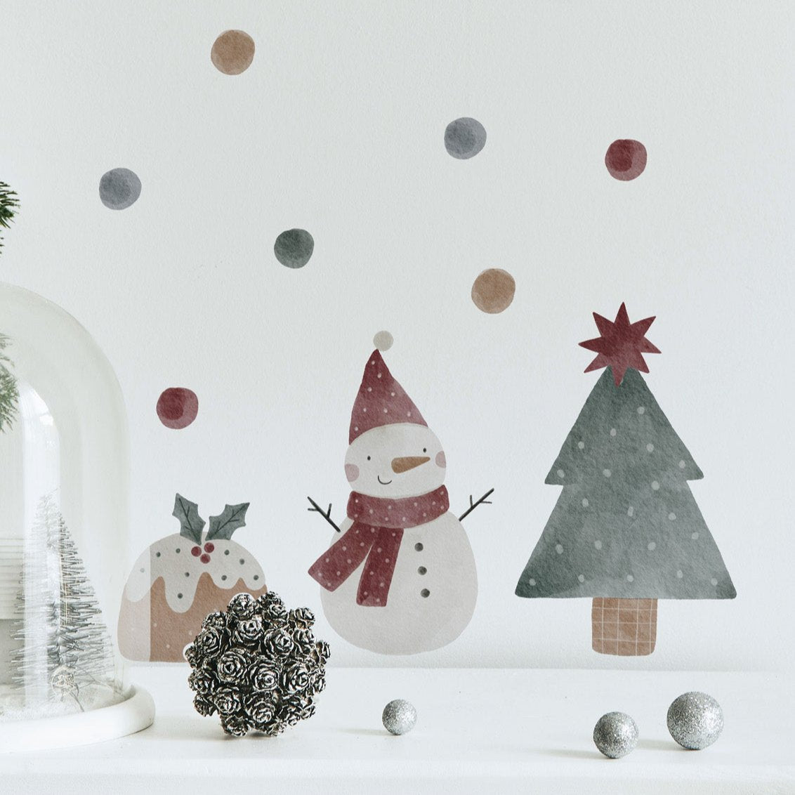 Joanie-&amp;-Jeanie-Snowman-Tree-&amp; Christmas-Wall-Sticker