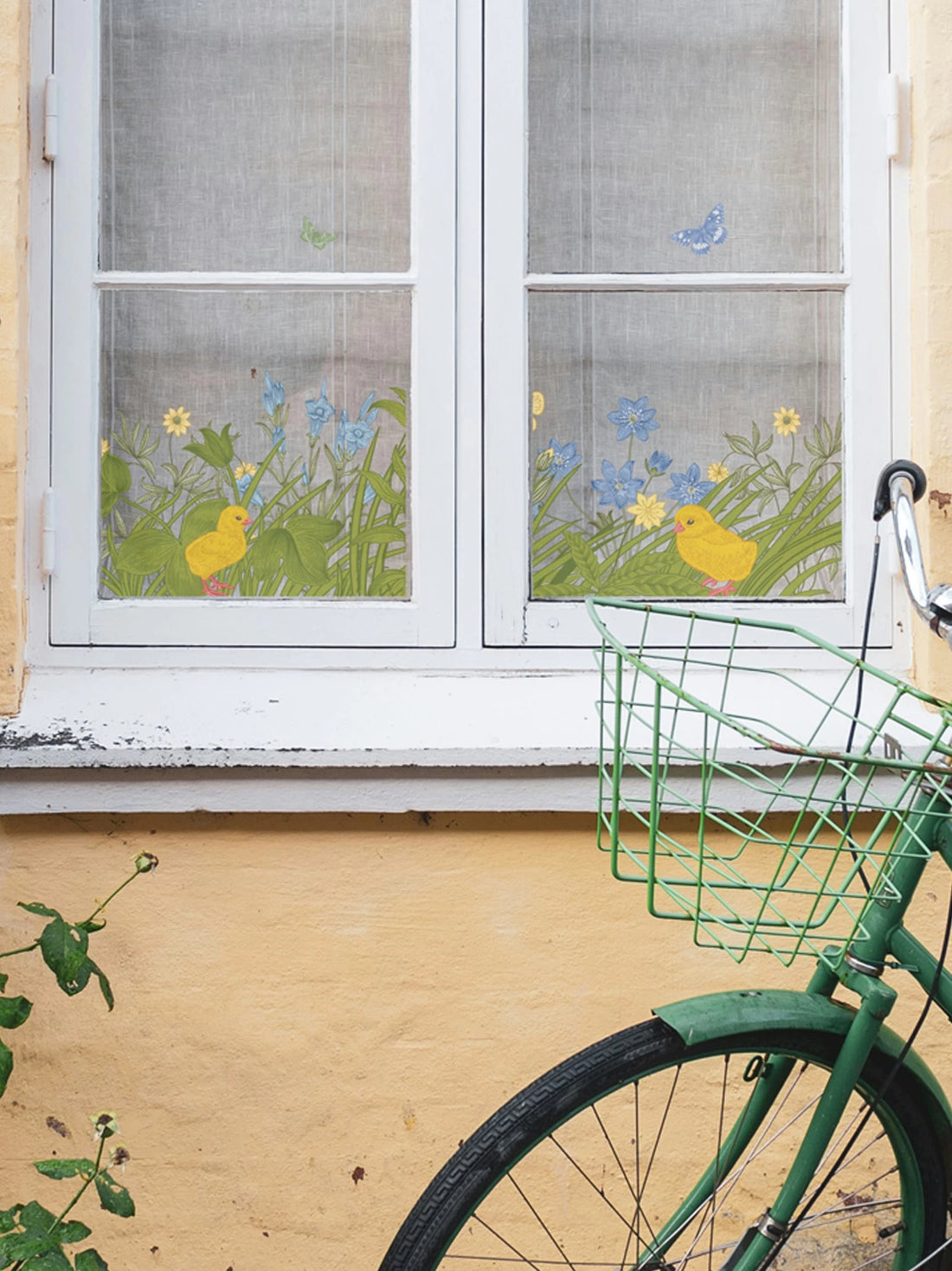 Joanie &amp; Jeanie - Spring Florals With Baby Chicks Window Clings