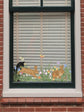 Joanie & Jeanie - Spring Florals With both Bunnies Window Close up