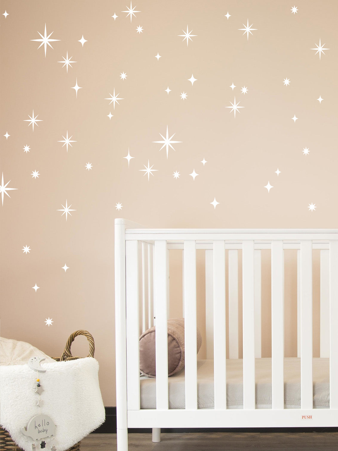 Joanie & Jeanie - Twinkly Stars Wall Stickers in White