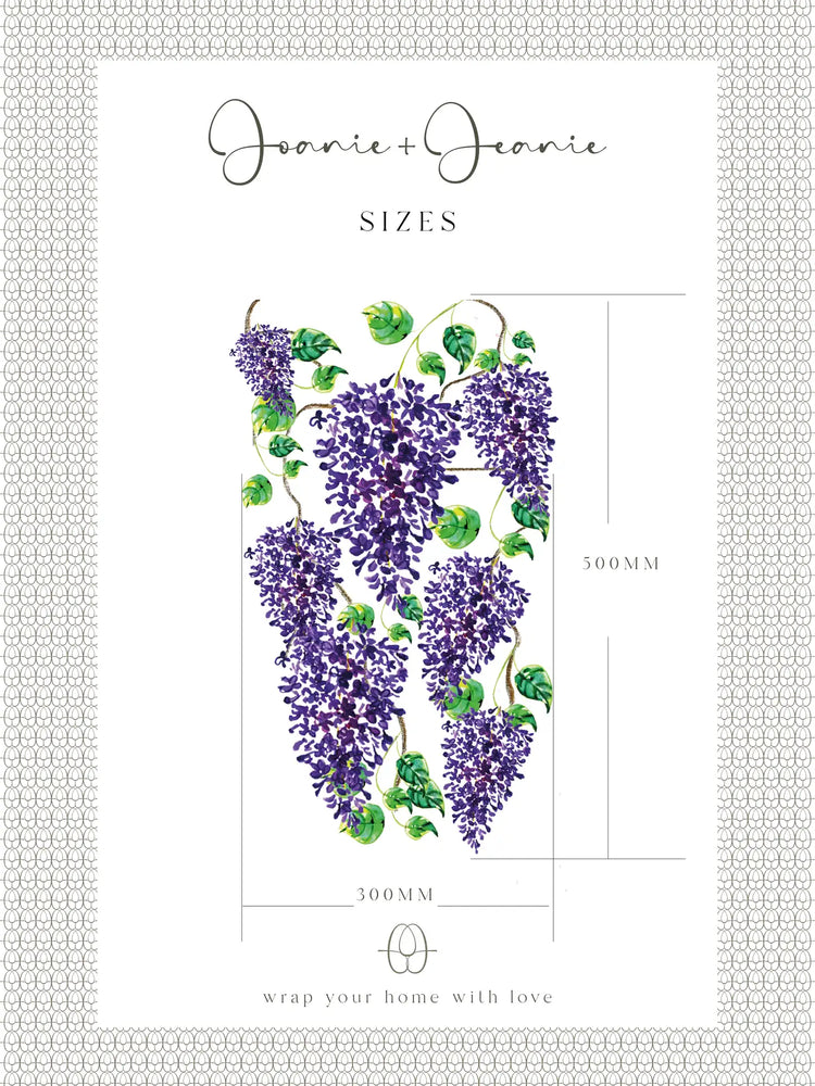 Joanie & Jeanie - Wisteria Sticker Close Up