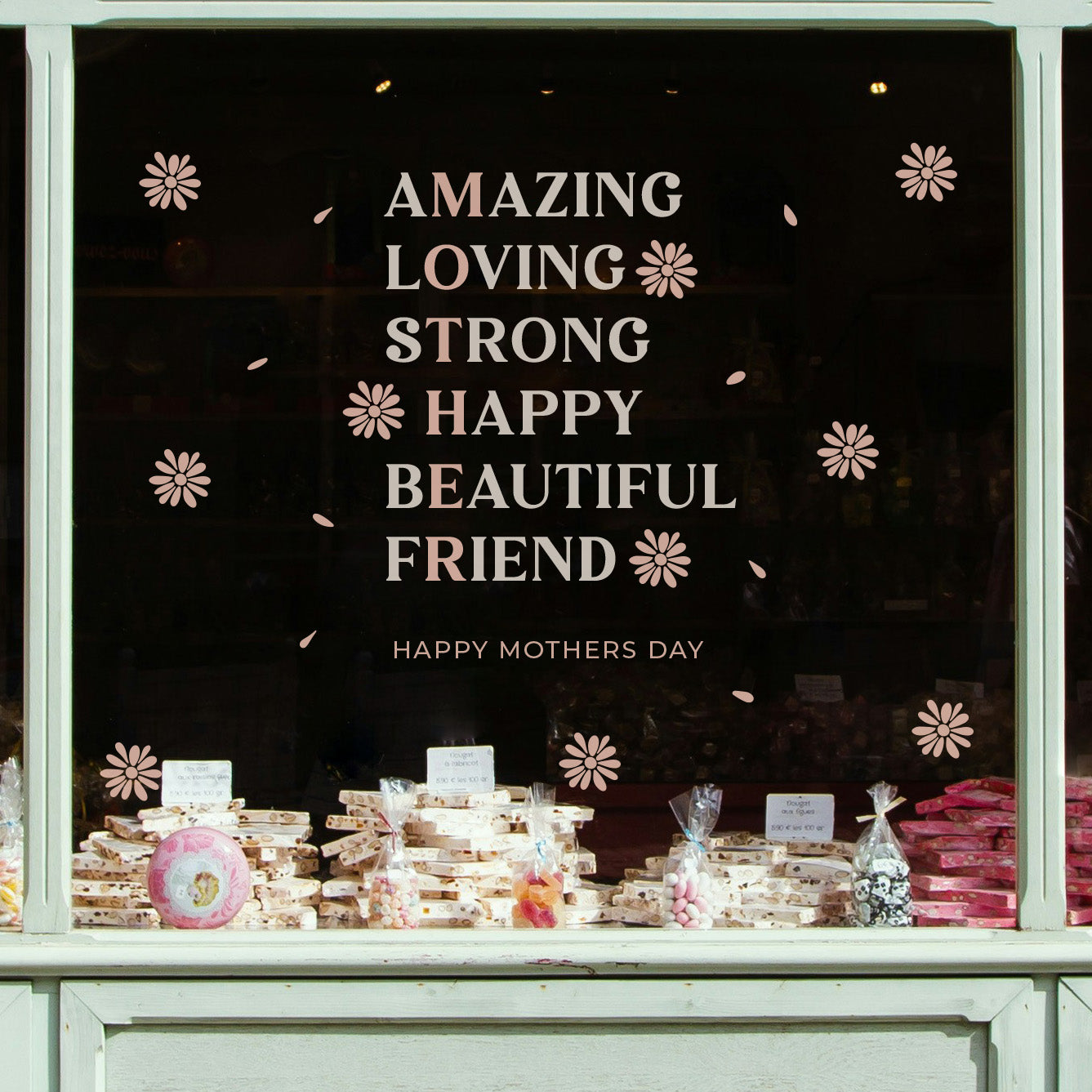 Mother’s Day shop window signage