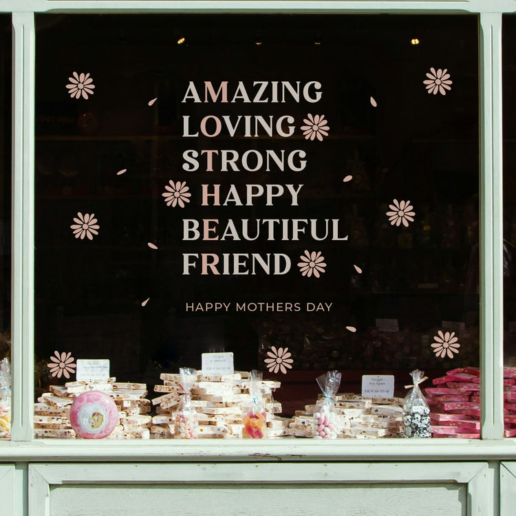 Mother’s Day shop window signage
