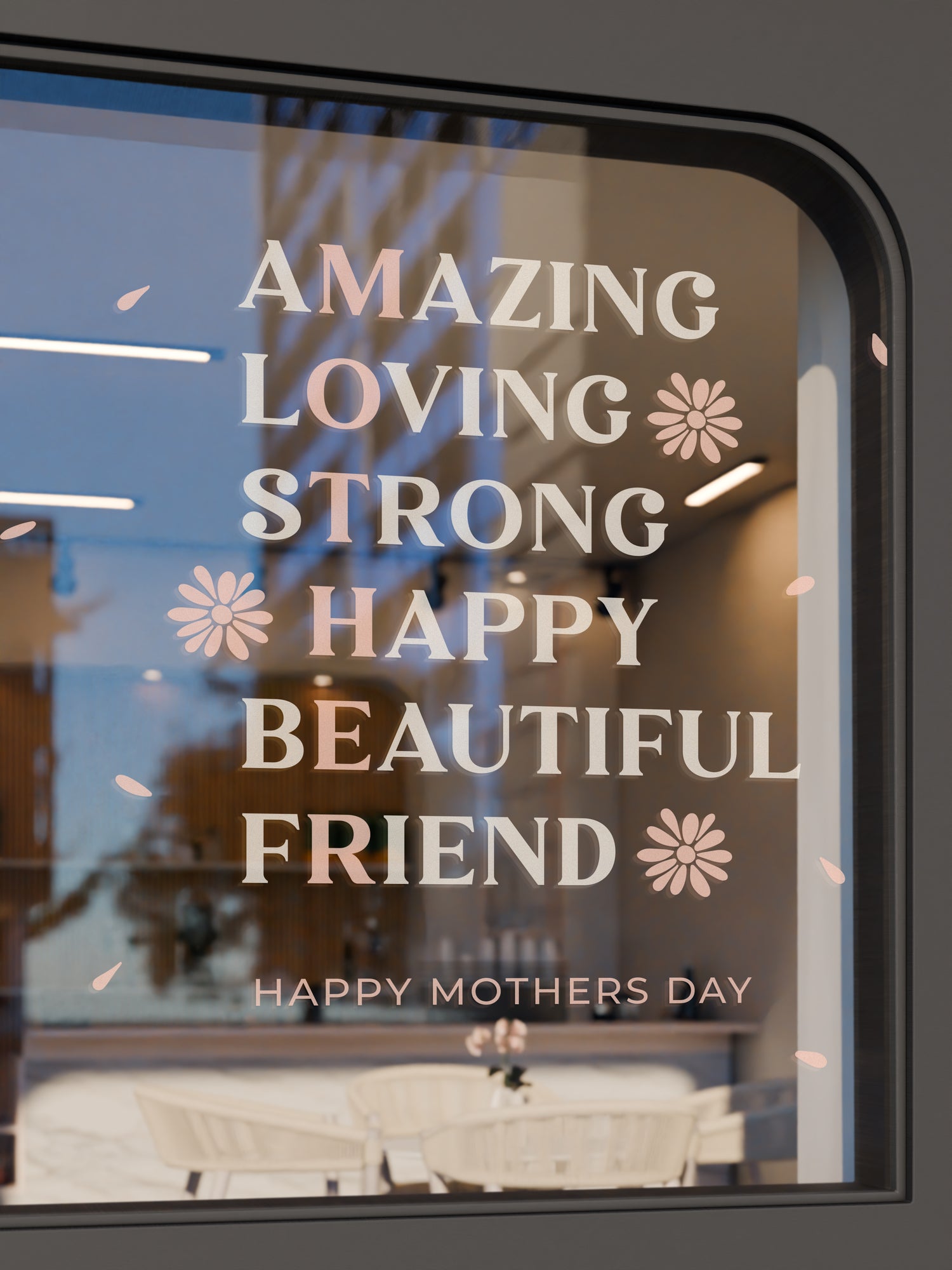 Mother’s Day retail window typography design