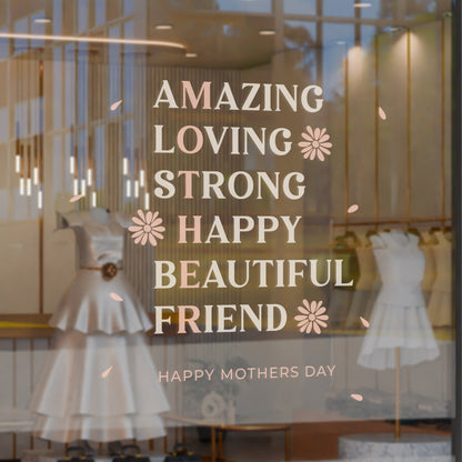 Mother’s Day storefront display typography vinyl