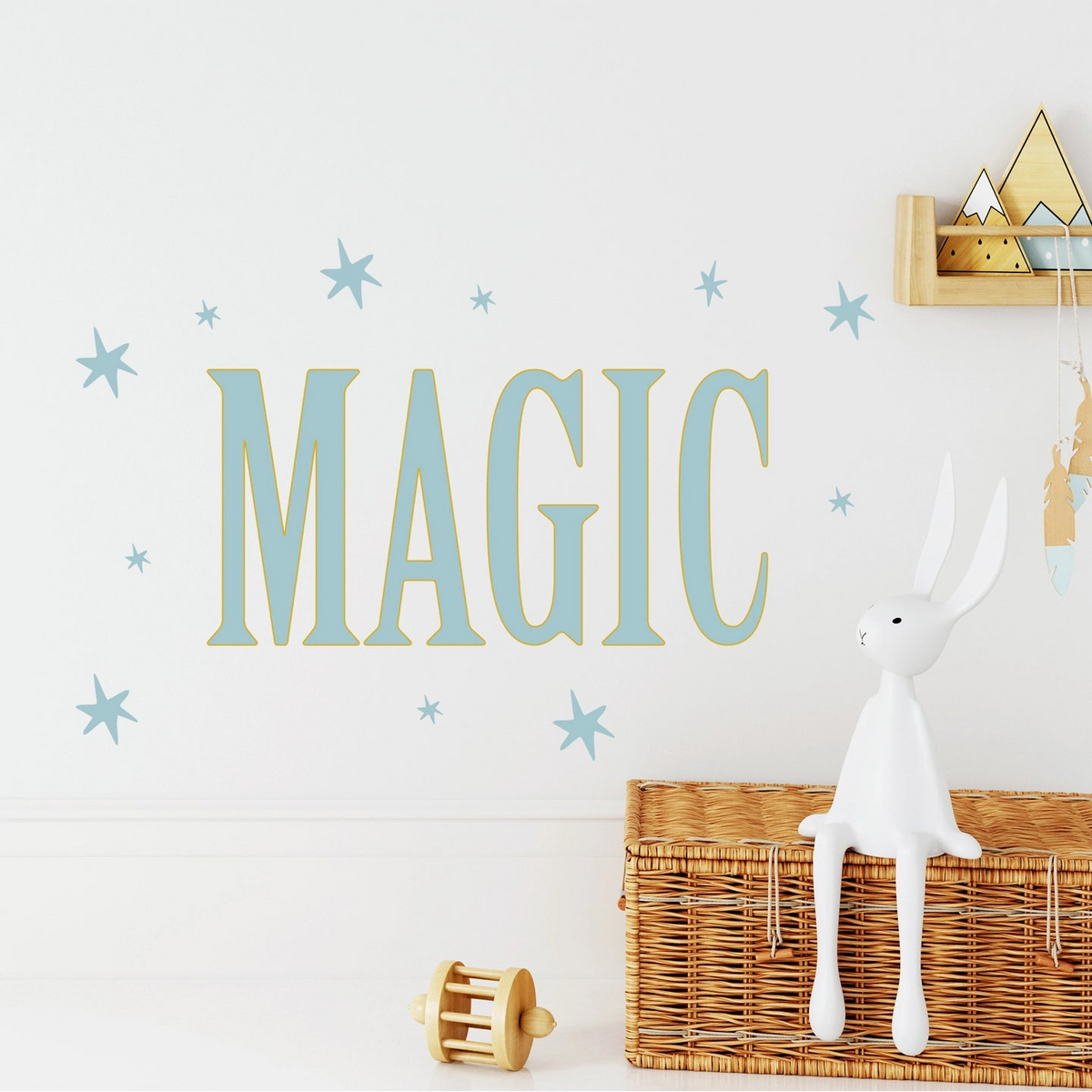 A wall sticker decal with the word &