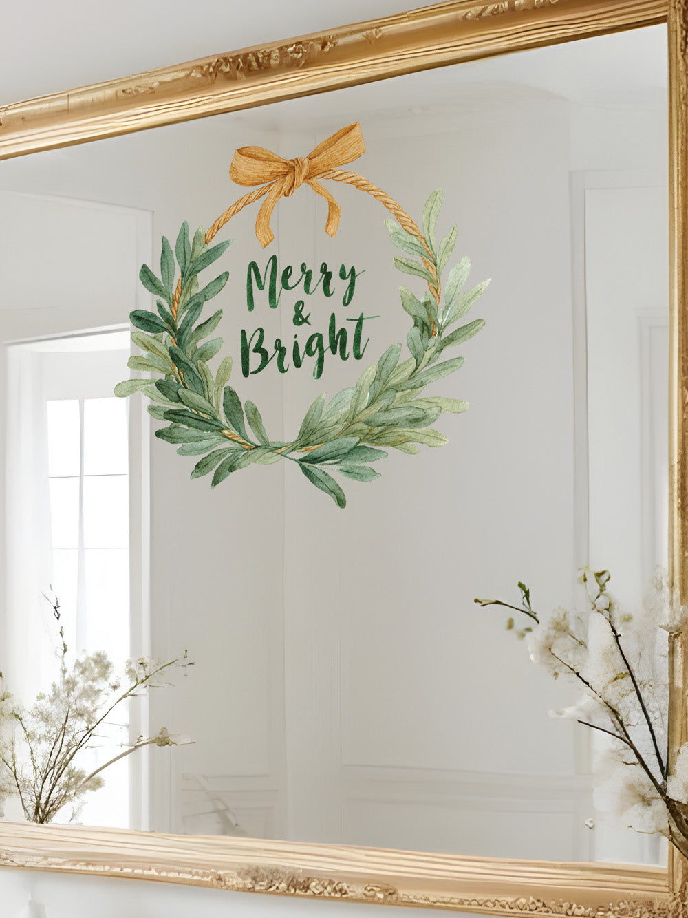 Merry and Bright Mirror Cling