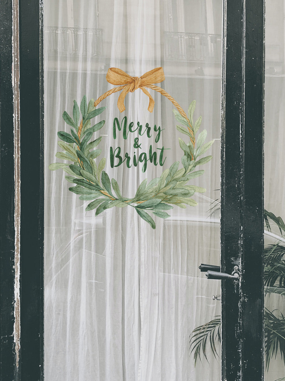 Merry and Bright Window Cling