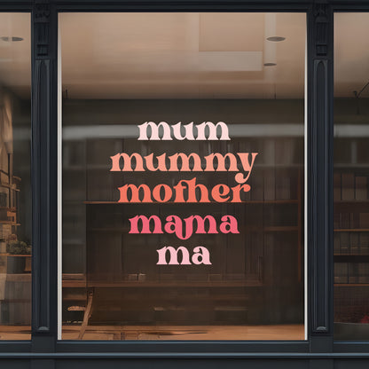 “Mum, Mummy, Mother, Mama, Ma” Mother&