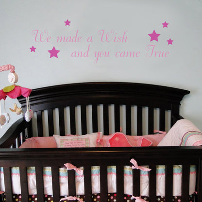 Pink-We-made-a-wish-and-you-came-true-wall-sticker