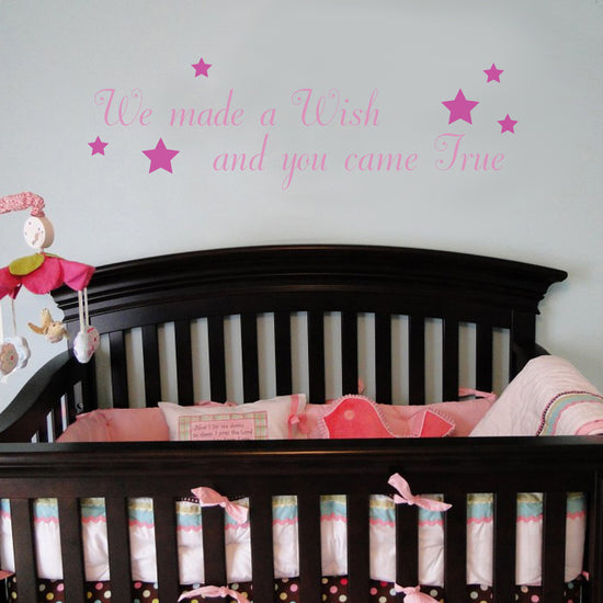 Pink-We-made-a-wish-and-you-came-true-wall-sticker