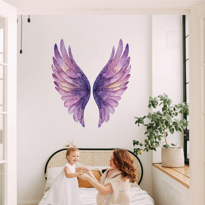 Purple Angel Wings Wall Sticker Decal