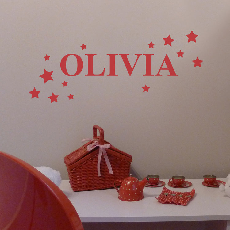 red-personalised-star-wall-sticker