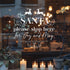 A festive window decal with white text reading &