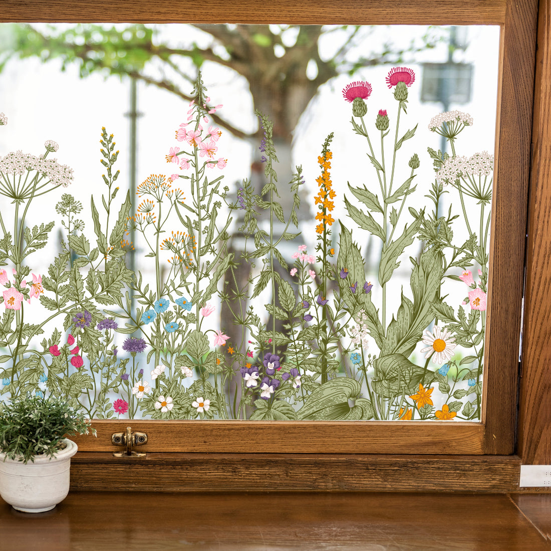 Small Wild Window Flowers Vinyl