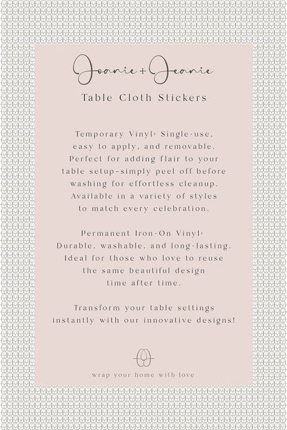Ma Cherie Tablecloth Stickers Temporary