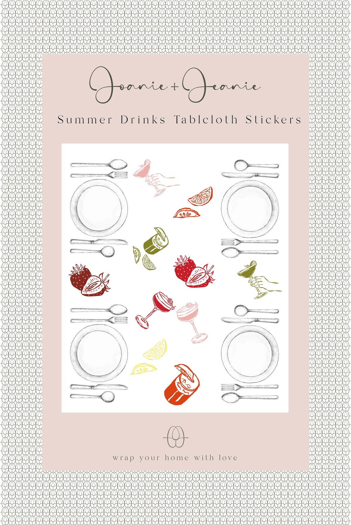 Summer Drinks Tablecloth Stickers (Set Of 10)