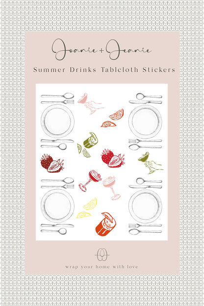 Summer Drinks Tablecloth Stickers (Set Of 10)