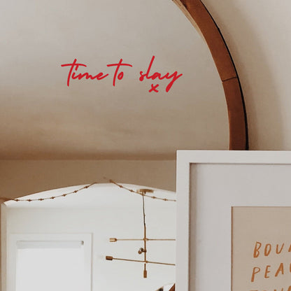Time To Slay Mirror Sticker in Red