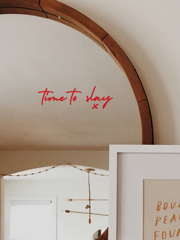 Time To Slay Mirror Sticker in Red