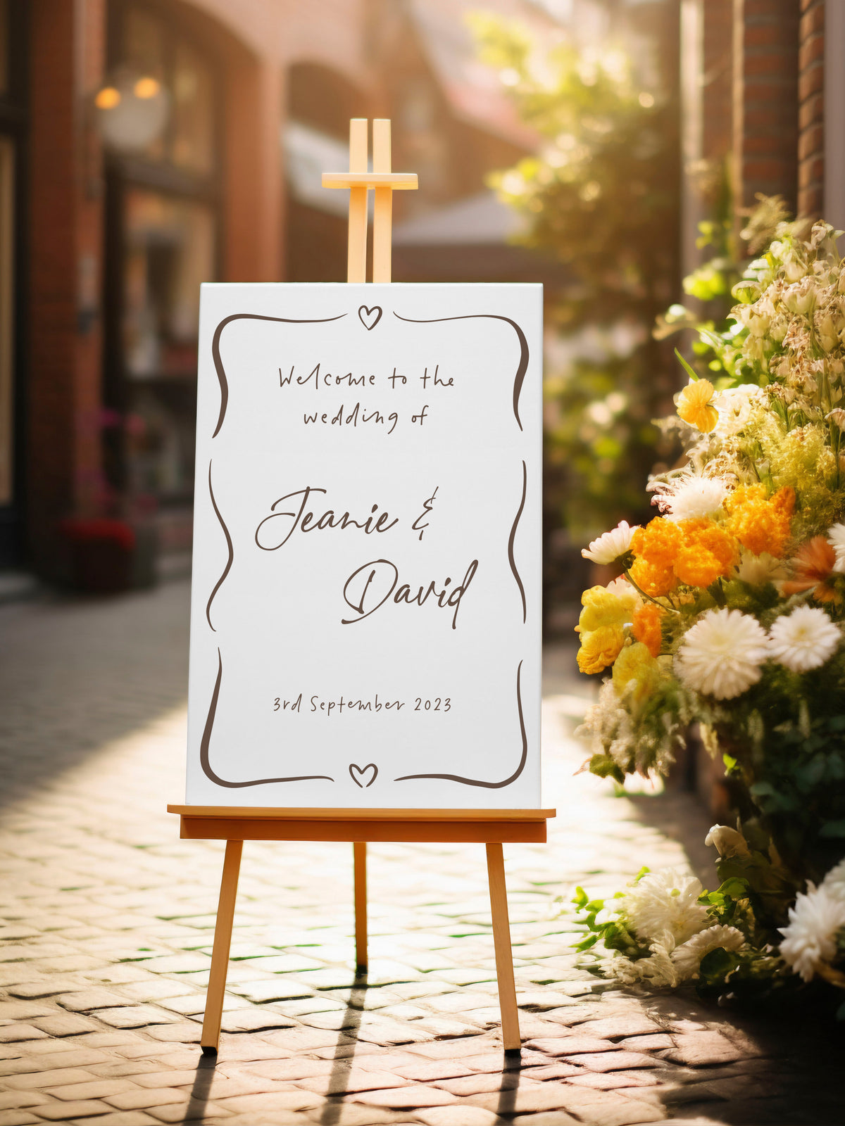 Whimsical Heart - Personalised Wedding Vinyl Lettering for Mirrors and Signage