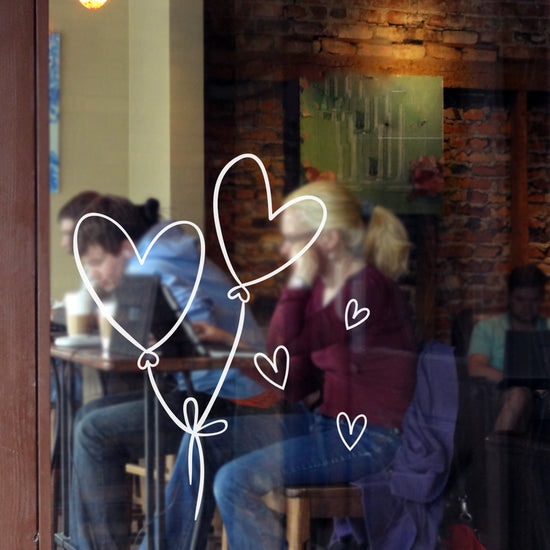 Valentine Heart Balloon Retail Window Graphic