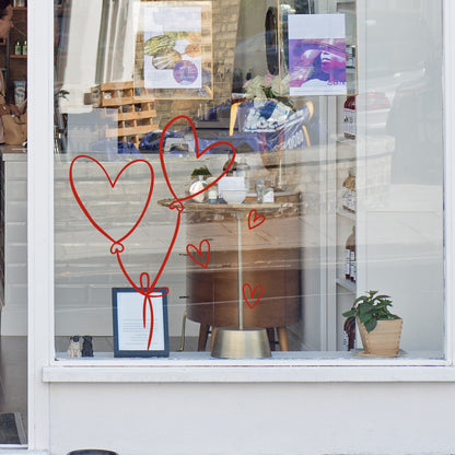 Valentine Heart Balloon Retail Window Graphic