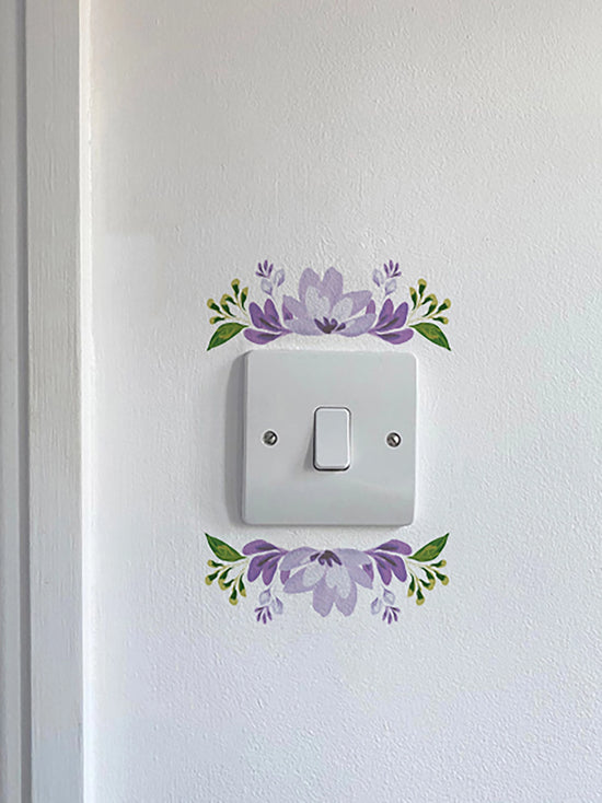 Joanie & Jeanie - Decorative Floral Wall Sticker - Elegant Light Switch Topper