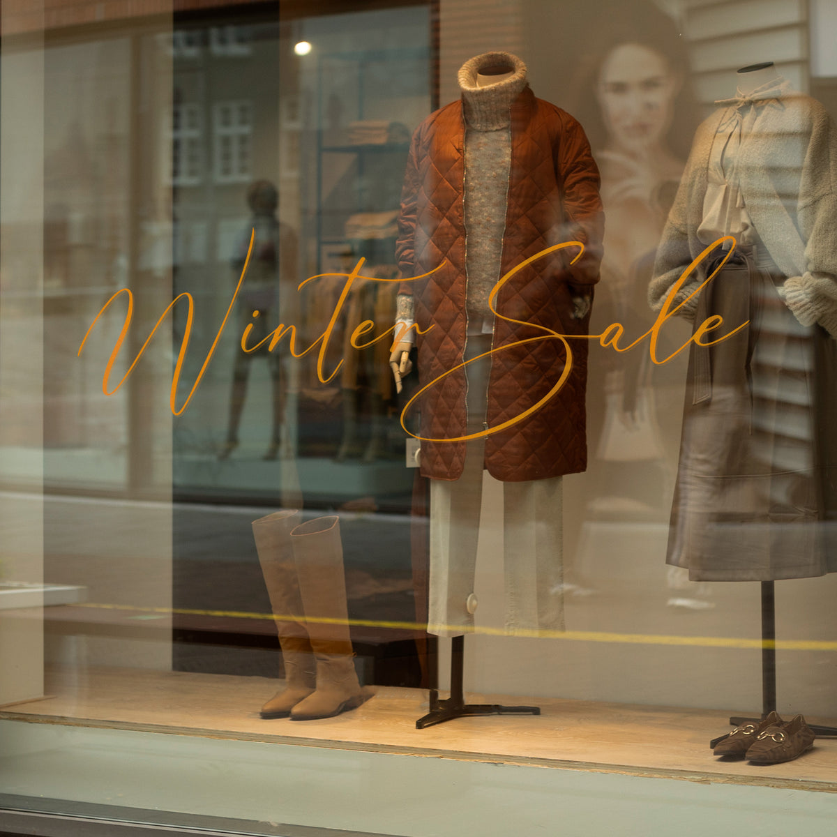 Calligraphy Winter Sale Retail Graphic One Line