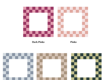 Nutmeg Chequered Border Light Switch &amp; Plug Socket Vinyl Wall Stickers