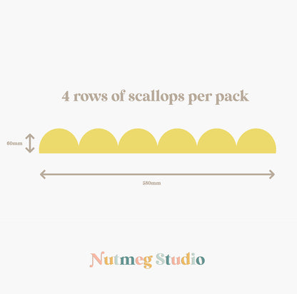 Set of 10 Classic Scallop Border Wall Stickers
