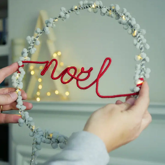 Fairy Light Wreath - Noel