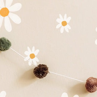 Set of 6 small Daisy Flower Wall Stickers