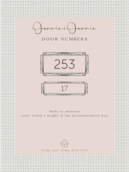 Art Deco Door Number Sticker Decal