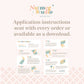 Application instructions from Nutmeg Studio to apply your wall stickers