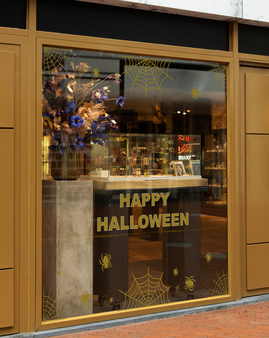 Spider and Cobwebs Happy Halloween Retail Vinyl Set