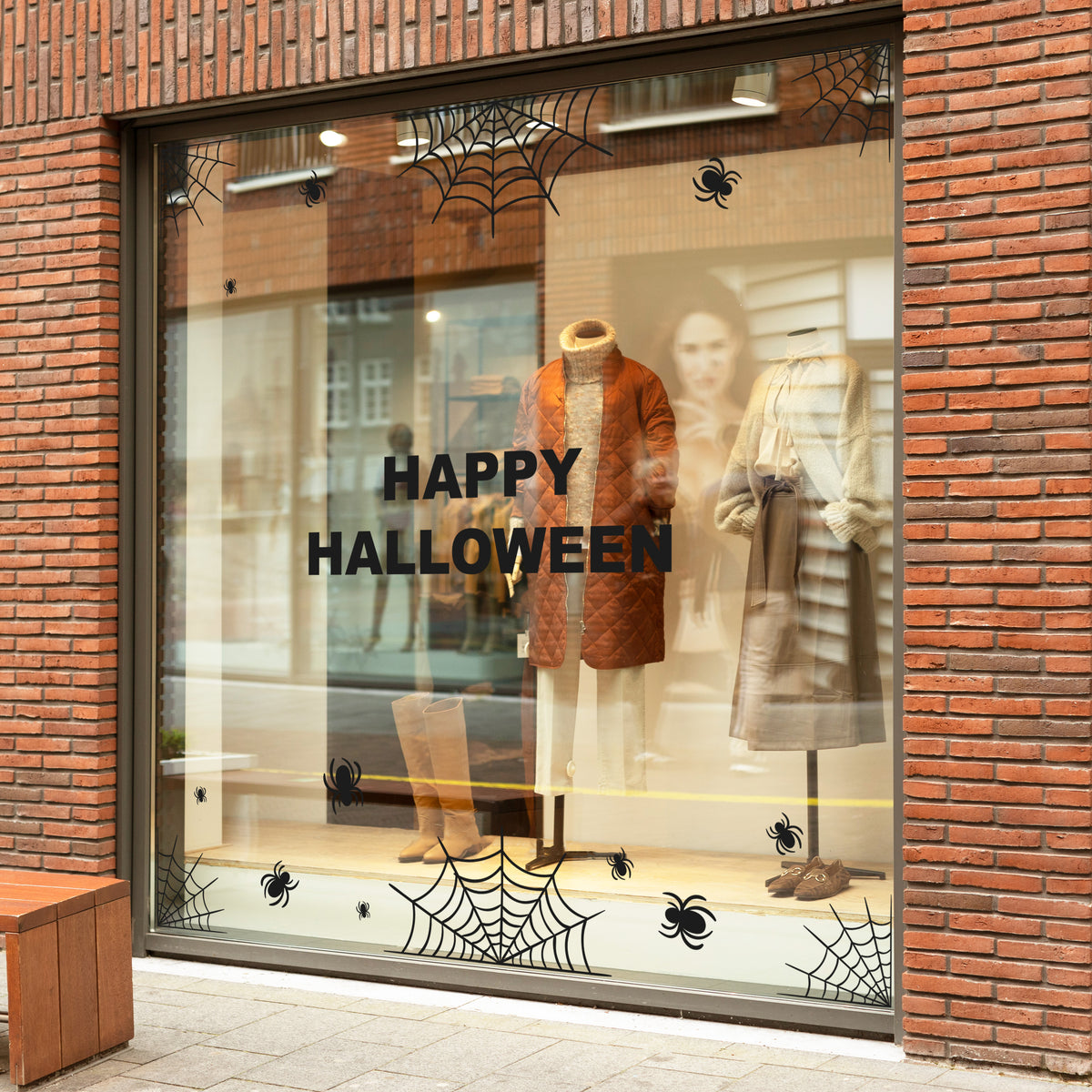 Spider and Cobwebs Happy Halloween Retail Vinyl Set