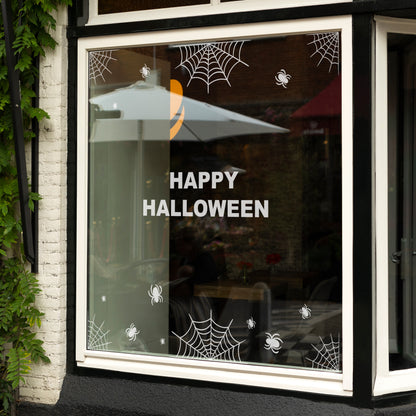 Spider and Cobwebs Happy Halloween Retail Vinyl Set