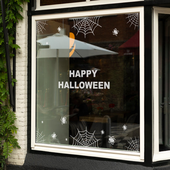 Spider and Cobwebs Happy Halloween Retail Vinyl Set