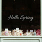 Script Hello Spring Retail Shop Window Sticker Vinyl