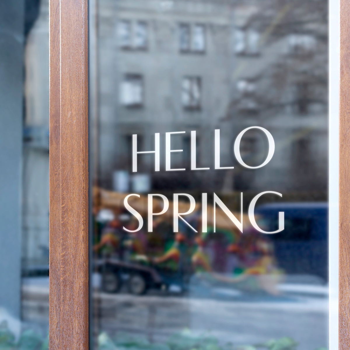 Simple Hello Spring Retail Window Vinyl