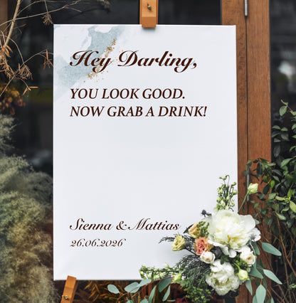 Hey Darling - Personalised Wedding Vinyl Lettering for Mirrors &amp; Signage