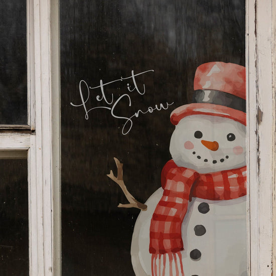 Joanie & Jeanie - Let it Snow, Snowman Window Cling