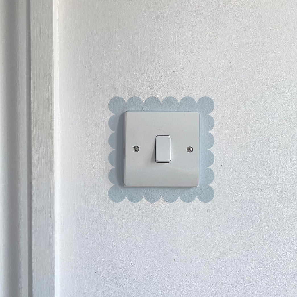 Nutmeg Scallop Border Light Switch &amp; Plug Socket Vinyl Wall Stickers