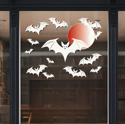 Halloween Window Decal – Bats and Moon Design