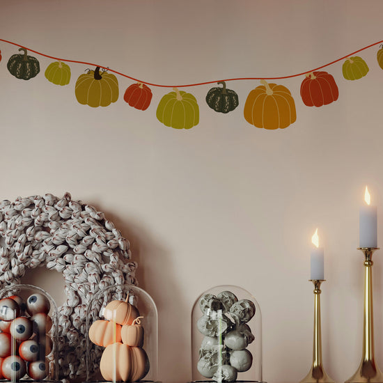 Joanie & Jeanie - Pumpkin Bunting Wall Sticker