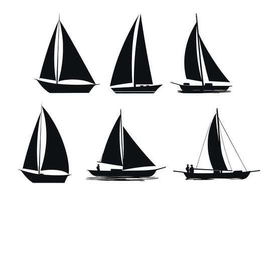 Set of 6 Siling Boats