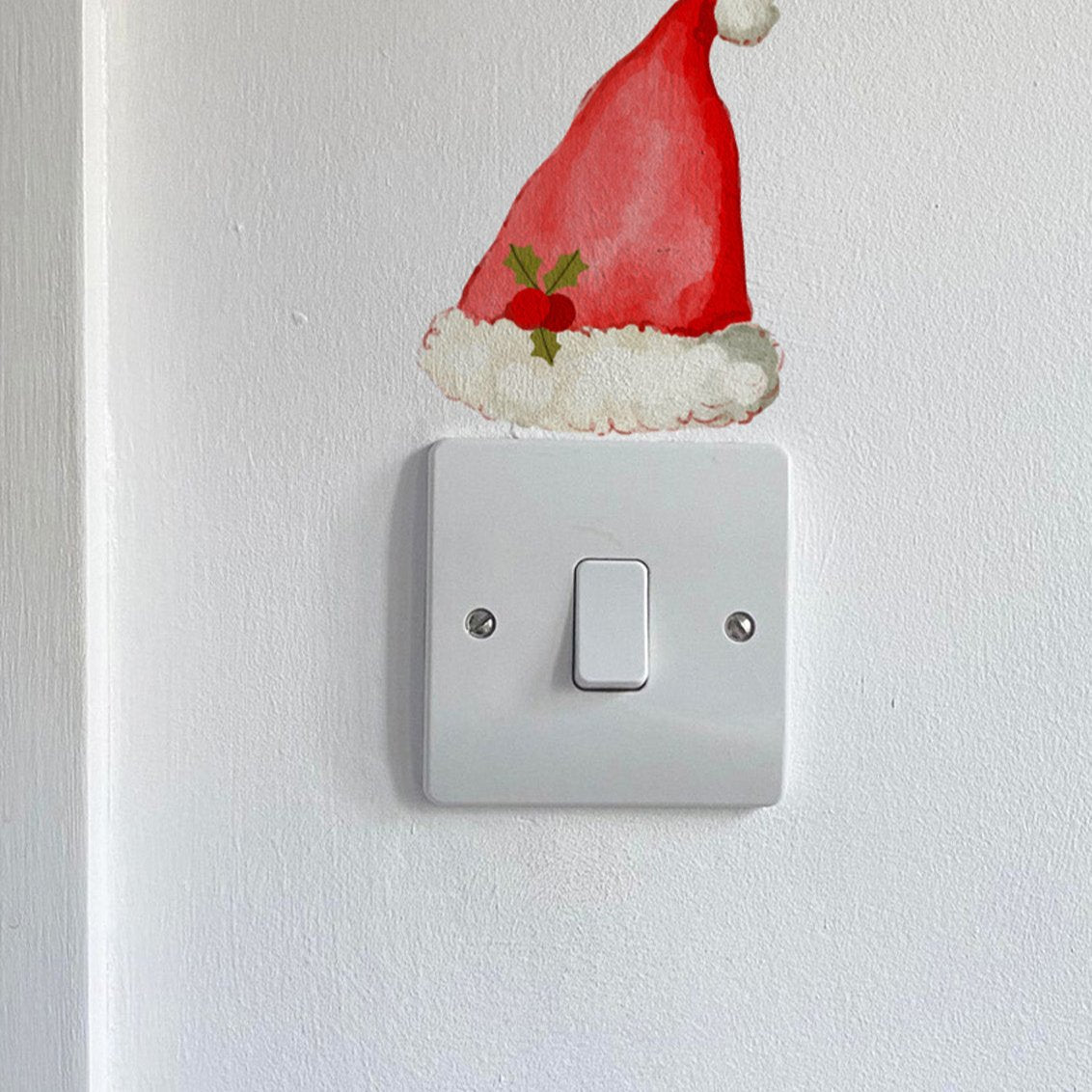 Santa-Hat-Wall-Sticker-on-Light-Switch